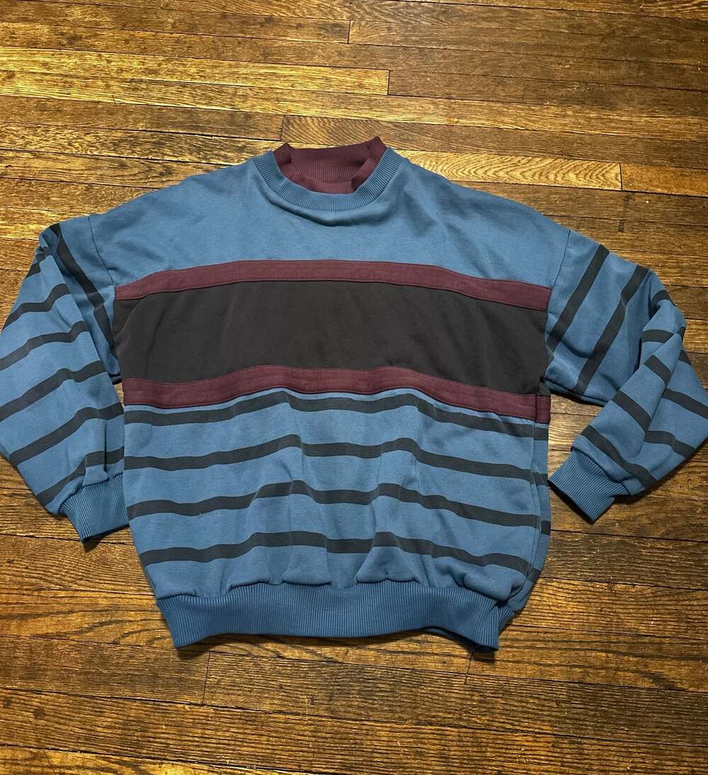 Vintage 90s Claybrooke Sport Colorblock Striped Retro Crewneck Sweatshirt XL Poc